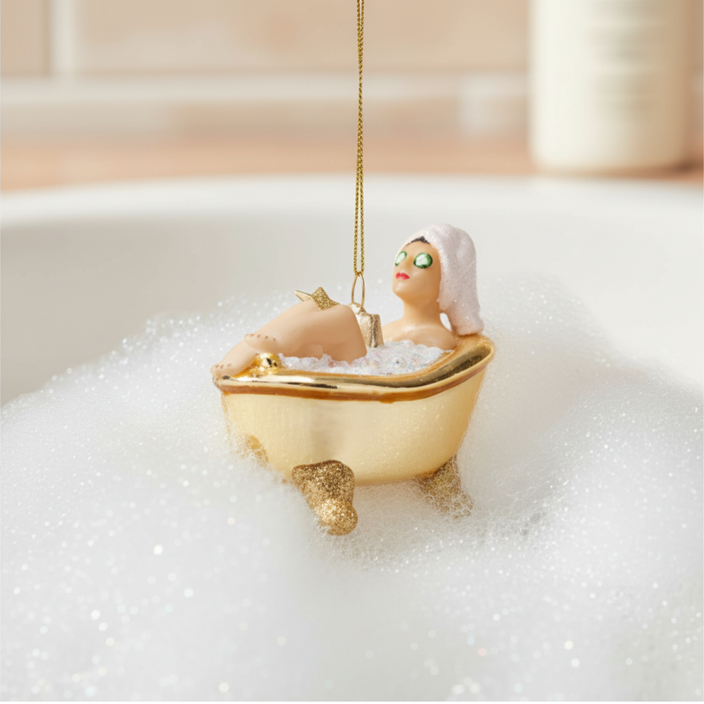 GLASFIGUR Badewanne gold