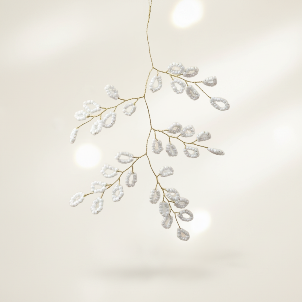 BLOSSOM AST Hänger weiß/gold