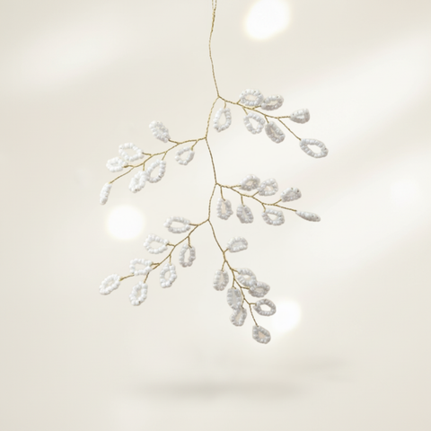 BLOSSOM AST Hänger weiß/gold