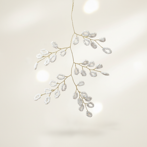 BLOSSOM AST Hänger weiß/gold