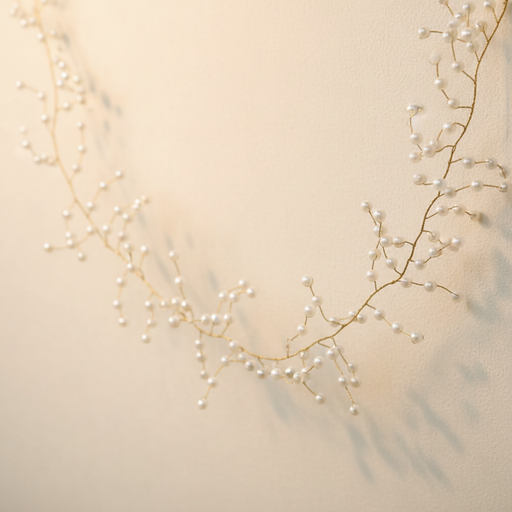 GIRLANDE PEARL weiß/gold 180cm