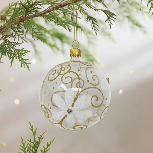 KUGEL EISBLUME klar/gold