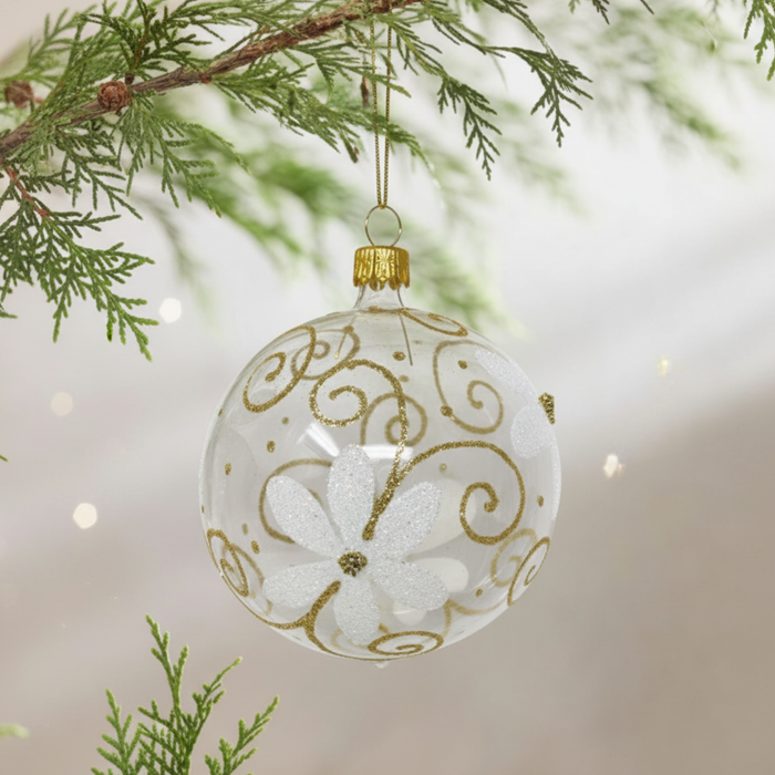 KUGEL EISBLUME klar/gold