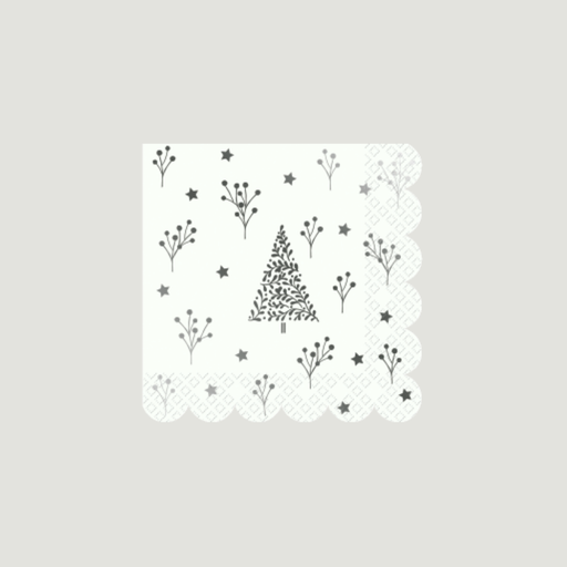 ARLETTE Serviette weiß/silber 33x33cm/20Stk.