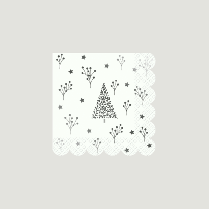 ARLETTE Serviette weiß/silber 33x33cm/20Stk.