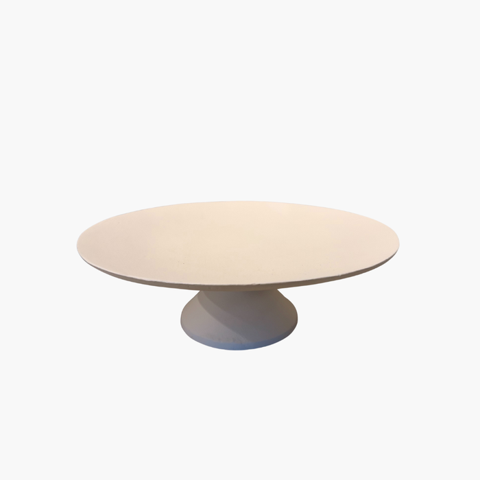 PRESTON Dekoplatte auf Fuss Metall beige