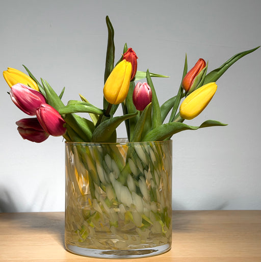 SPRINLKLE Glasvase gelb