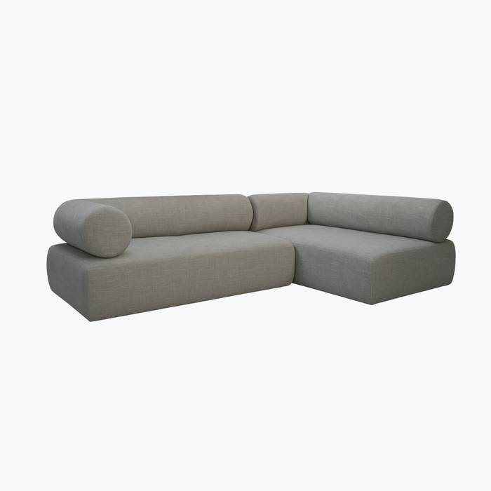 RONDO 2er Sofa mit Récamiere ash