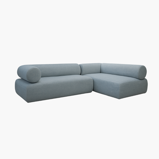 RONDO 2er Sofa mit Récamiere sky