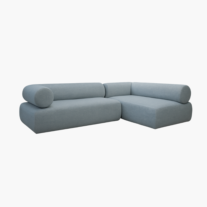 RONDO 2er Sofa mit Récamiere sky