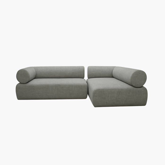 RONDO 2er Sofa mit Récamiere ash