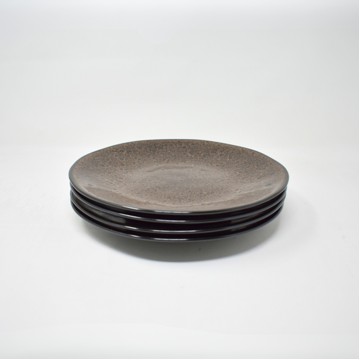 SILK DUNKELBRAUN Dessertteller 4er Set