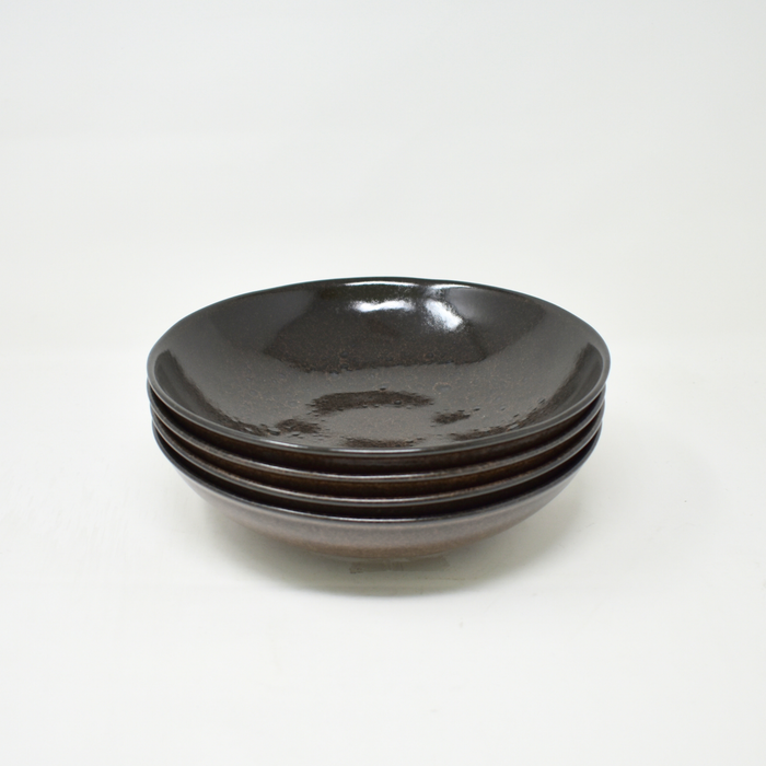 SILK DUNKELBRAUN Teller tief 4er Set