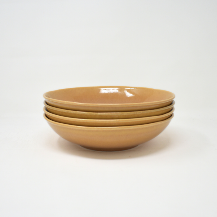 SILK OCKER Teller tief 4er Set