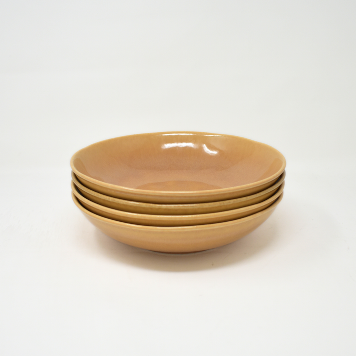 SILK OCKER Teller tief 4er Set