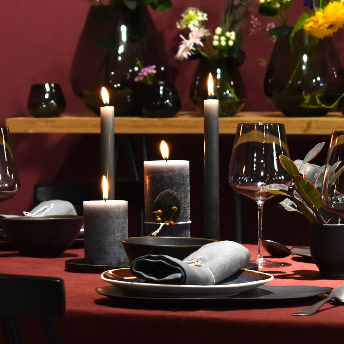 BASE Stab- oder Spitzkerze grau