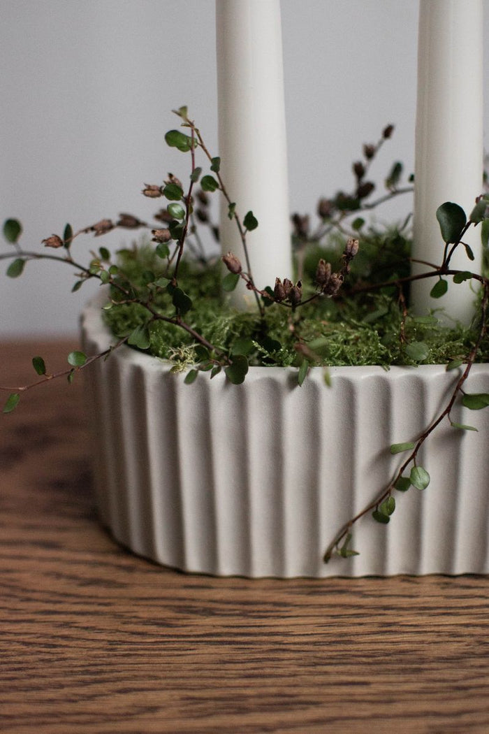 STRIPE Gefäss für Adventkerzen 4er