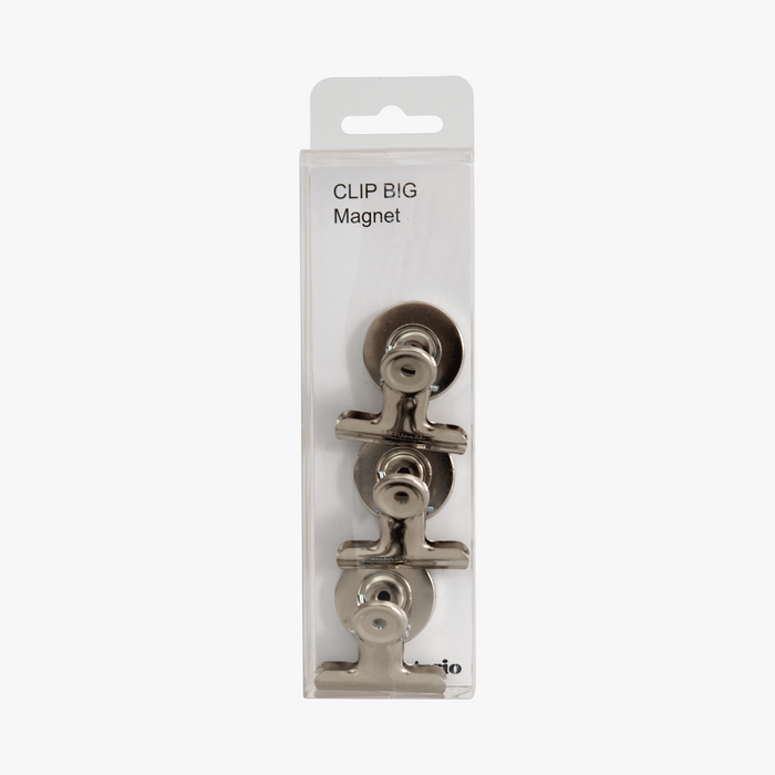 CLIP BIG Magnet 3er Set silber