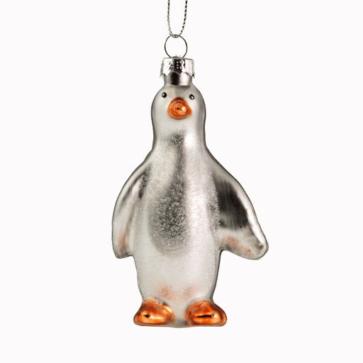 GLASFIGUR PINGUIN silber