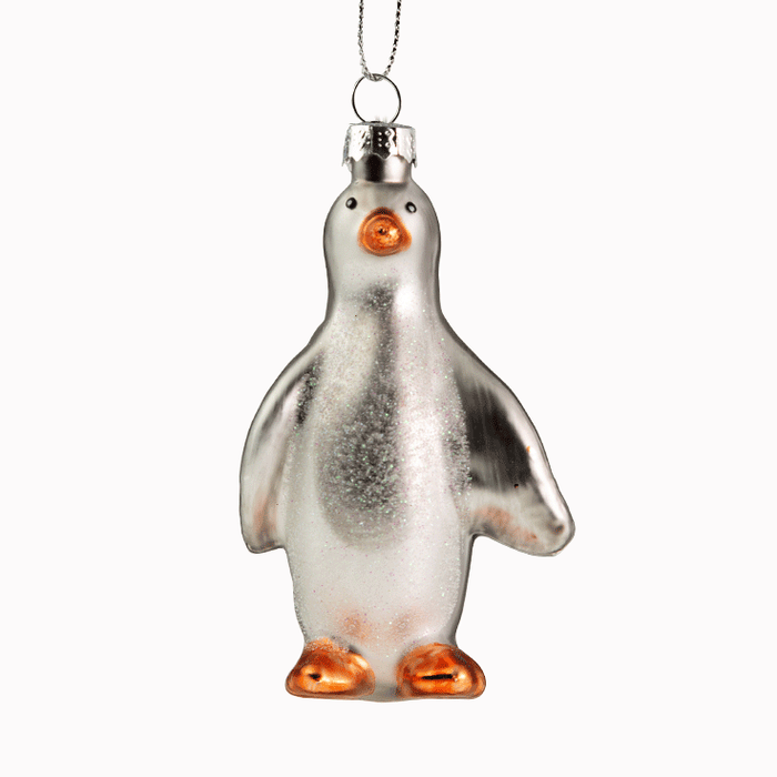 GLASFIGUR PINGUIN silber