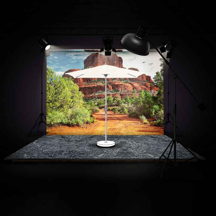 SHELL TURN QUADER Terrassenschirm ecru